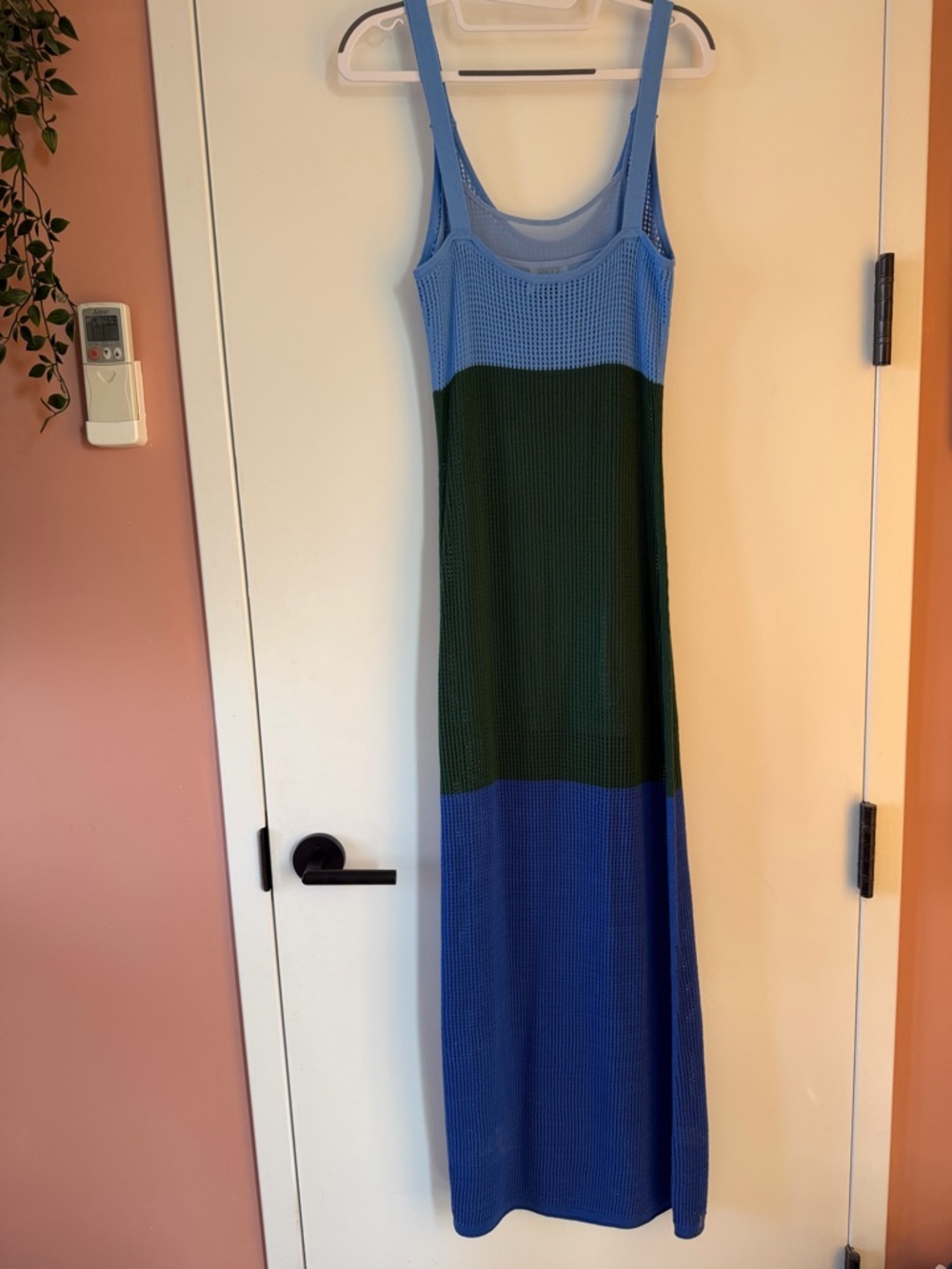 Staud Colorblock Knit Maxi Dress in Light Blue, Green & Royal Blue, sz M - Picture 4 of 10